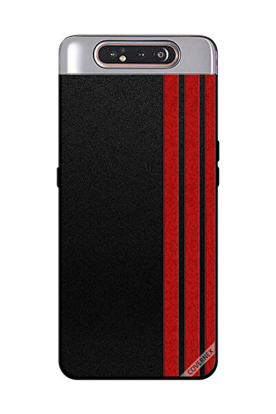 Covernex غطاء حماية لهاتف سامسونج جالاكسي A80 بثلاثة خطوط عمودية حمراء