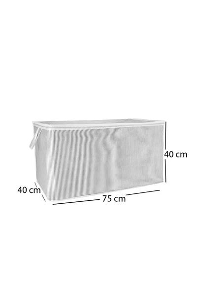 Tex Republic (4 Pcs) Gray Striped Zippered Maxi Size Bag Pillow-Quilt-Clothes Organizer 75*40*40 cm