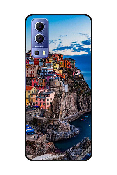 Covernex غطاء حماية لهاتف Vivo Y72 5G - منازل ملونة على البحر