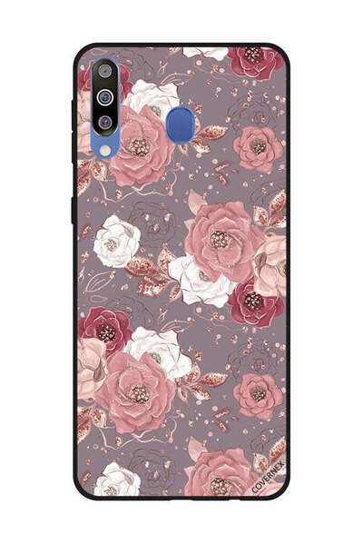 Covernex غطاء حماية لهاتف سامسونج جالاكسي M30 بنمط زهور بلون الشوكولاتة