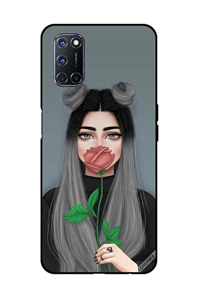 Covernex غطاء حماية لهاتف OPPO A52/A72/A92، فتاة لطيفة تخفي فمها على شكل وردة...