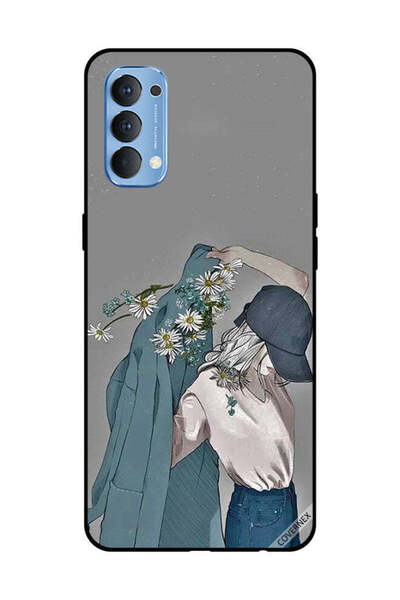Covernex Protective Case Cover For OPPO Reno 4 4G Cap Girl Wearing Floral Coat