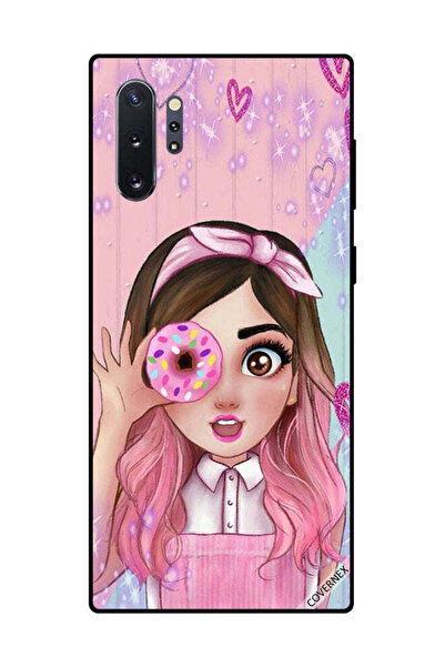 Covernex غطاء حماية لهاتف سامسونج جالكسي نوت 10 بلس، فتاة صغيرة لطيفة تحمل دونات