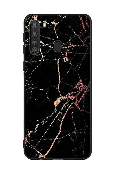 Covernex غطاء حماية لهاتف سامسونج جالاكسي A21 بنمط رخامي أسود