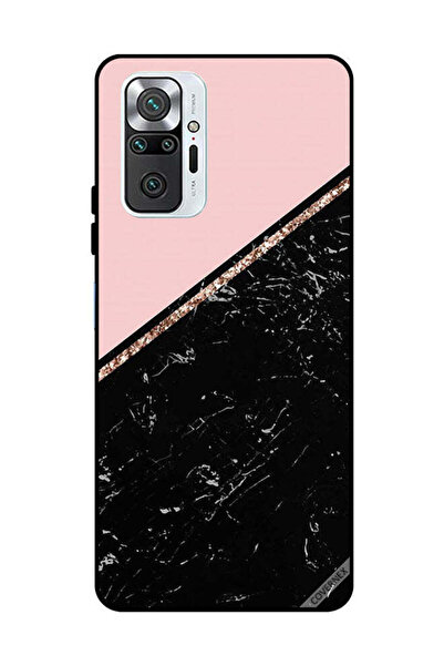 Covernex غطاء حماية لهاتف شاومي ريدمي نوت 10 برو 4G، رخام أسود وشريط ذهبي