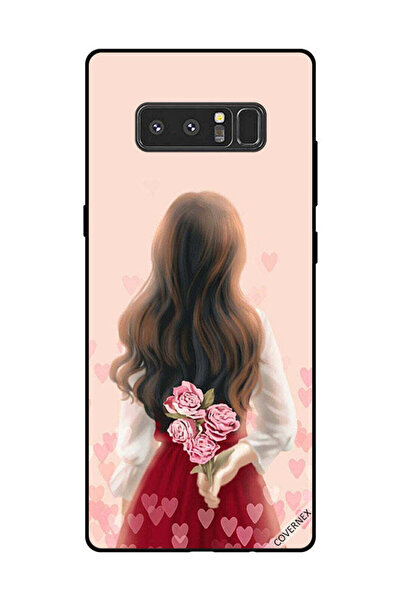 Covernex غطاء حماية لهاتف سامسونج جالاكسي نوت 8 - فتاة تخفي الزهور