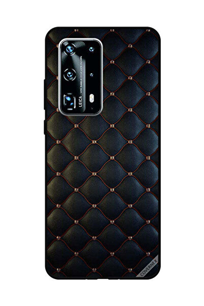 Covernex غطاء حماية لهاتف هواوي بي 40 برو بلس مطبوع عليه نقشة قماشية سوداء