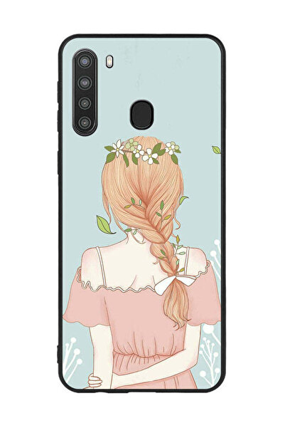 Covernex غطاء حماية لهاتف سامسونج جالاكسي A21 بفتاة واقفة بمظهر لطيف