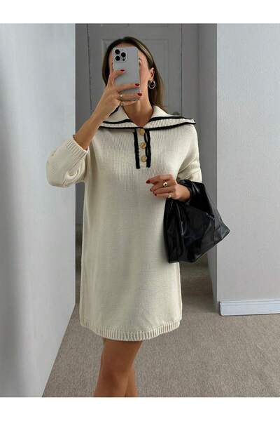 hidafashion Tunika z úpletu na knoflíky