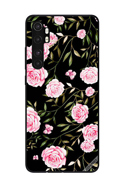 Covernex غطاء حماية لهاتف شاومي مي نوت 10 لايت بنقشة ورود وردية وأوراق رمادية...