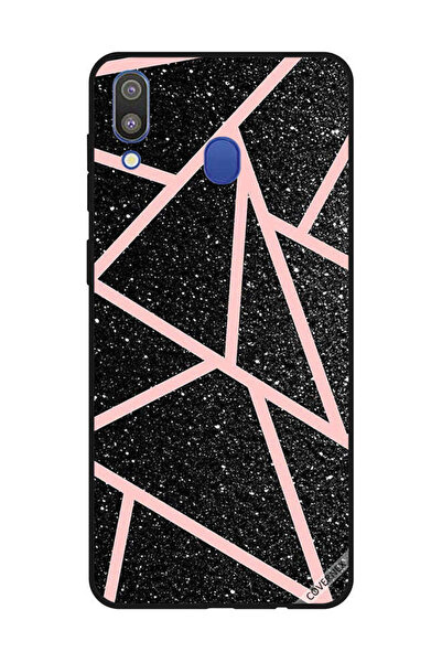 Covernex غطاء حماية لهاتف سامسونج جالاكسي M20 - أسود لامع، بنقشة مسارات وردية...