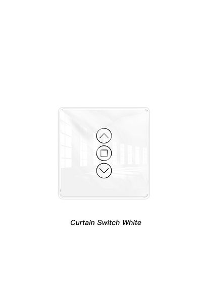 MOES Curtain Switch White MOES WiFi RF433 Smart 2.5D Arc Glass Touch Curtain Switch for Roller Blinds Shu