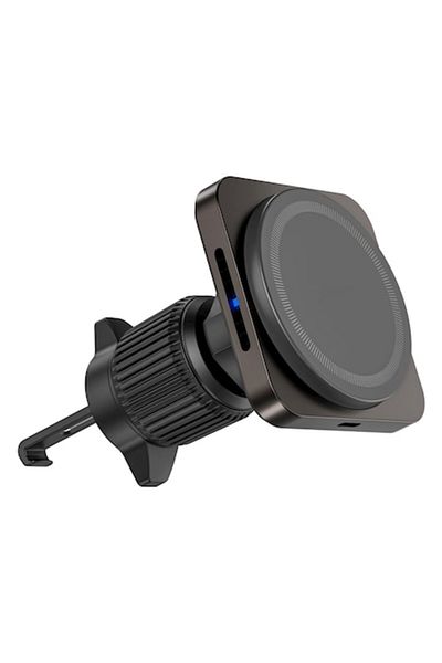 OEM Suport Auto pentru Telefon cu Incarcare Wireless 15W, QC., Prindere Grila Ventilatie, Rotire 360°,