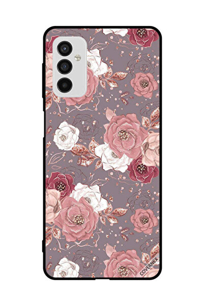 Covernex غطاء حماية لهاتف سامسونج جالاكسي M52 5G بلون الشوكولاتة ونقشة زهور