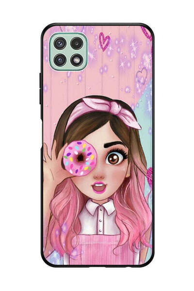 Covernex غطاء حماية لهاتف سامسونج جالاكسي A22 5G فتاة صغيرة لطيفة تحمل دونات