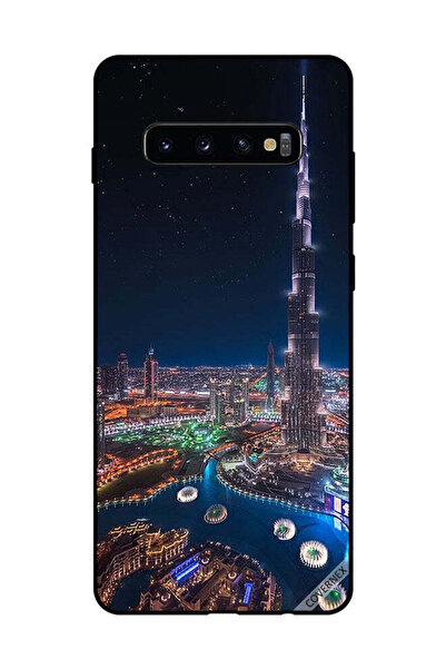 Covernex غطاء حماية لهاتف سامسونج جالاكسي S10 بلس منظر ليلي لوسط المدينة