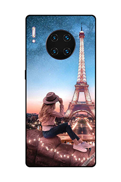 Covernex غطاء حماية لهاتف هواوي ميت 30 برو - فتاة قبعة بنية وبرج إيفيل