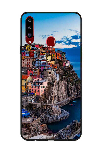 Covernex غطاء حماية لهاتف سامسونج جالاكسي A20s - منازل ملونة على البحر