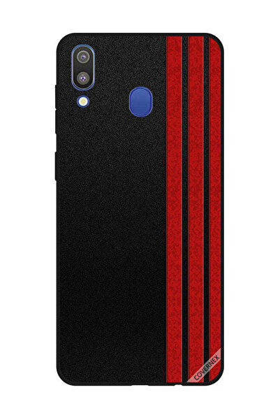 Covernex غطاء حماية لهاتف سامسونج جالاكسي M20 بثلاثة خطوط عمودية حمراء