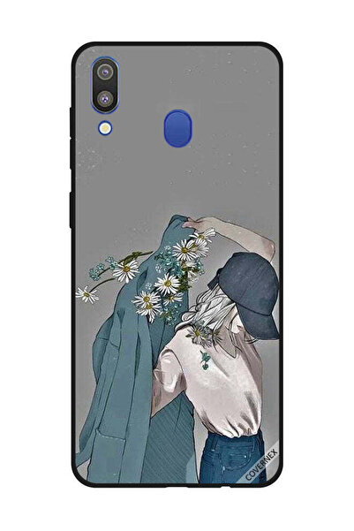Covernex غطاء حماية لهاتف سامسونج جالاكسي M20 - فتاة ترتدي معطفًا مزهرًا
