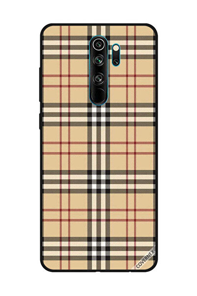 Covernex غطاء حماية لهاتف شاومي ريدمي نوت 8 برو بخطوط حمراء وسوداء على القماش