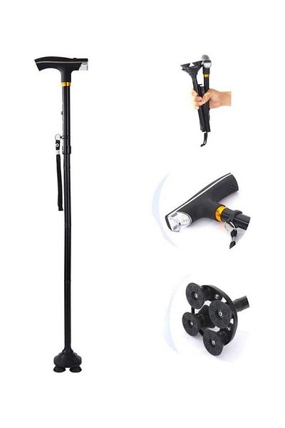Yuwell Canes Foldable And Retractable Walking Stick For Men And Women Walking Stick Black