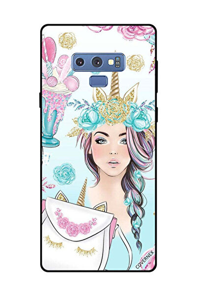 Covernex غطاء حماية لهاتف سامسونج جالكسي نوت 9 رموش على الحقيبة وفتاة وحيد القرن