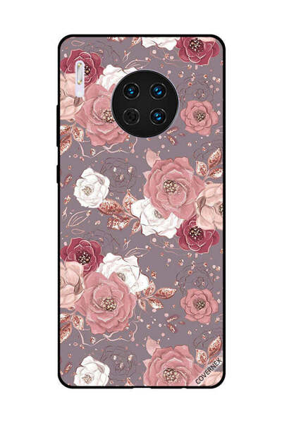 Covernex غطاء حماية لهاتف هواوي ميت 30 - لون الشوكولاتة - نمط زهور