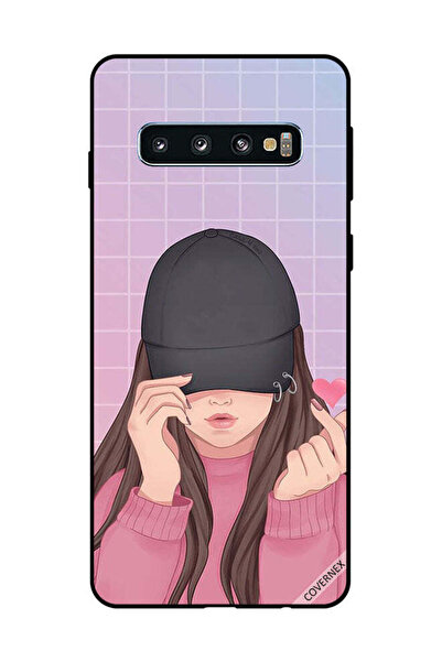 Covernex غطاء حماية لهاتف سامسونج جالاكسي S10 - سناب لوف، فتاة سوداء بقبعة