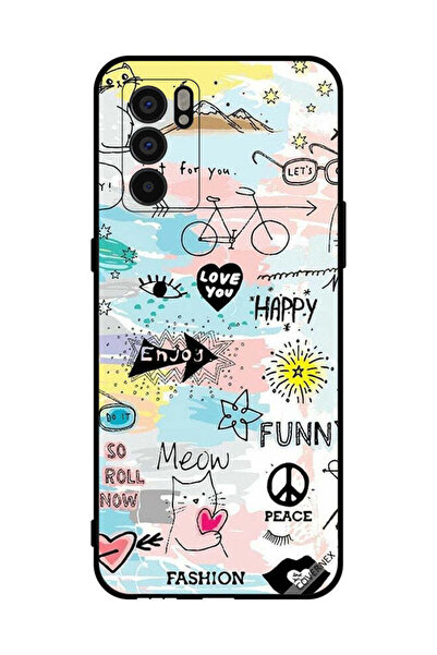 Covernex غطاء حماية لهاتف Oppo Reno6 5G Doodle Meow Enjoy