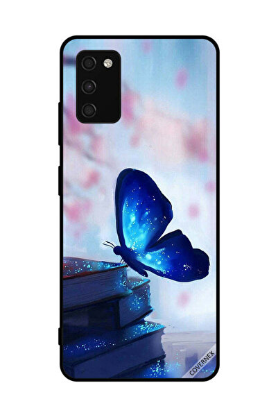 Covernex غطاء حماية لهاتف سامسونج جالاكسي A03s 4G، أزرق داكن، فراشة على الكتب