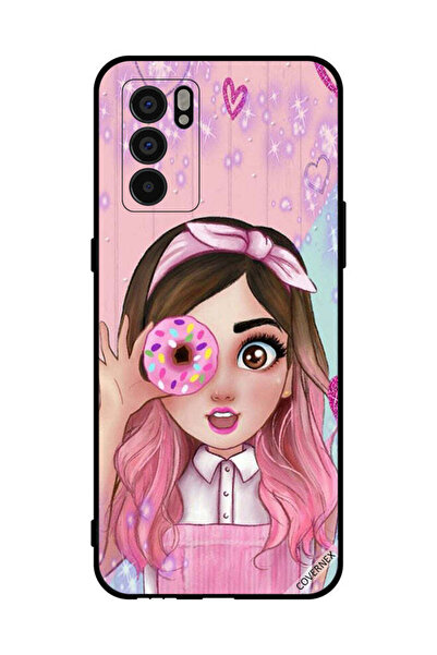 Covernex غطاء حماية لهاتف Oppo Reno6 5G فتاة صغيرة لطيفة تحمل دونات