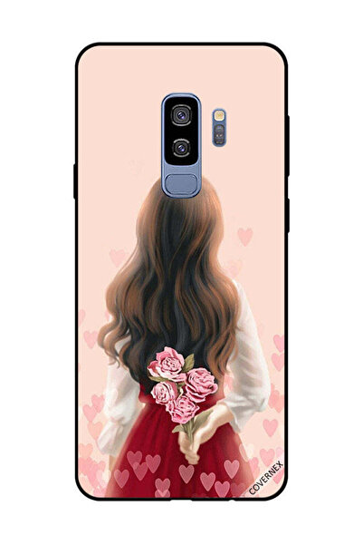 Covernex غطاء حماية لهاتف سامسونج جالاكسي S9 بلس - فتاة تخفي الزهور