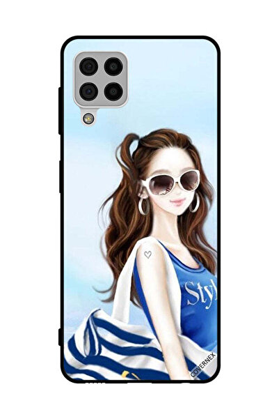 Covernex غطاء حماية لهاتف سامسونج جالاكسي A22 4G بتصميم قميص أزرق