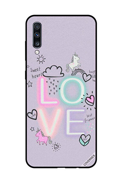 Covernex غطاء حماية لهاتف سامسونج جالاكسي A70 - قلب حلو، حب، وحيد القرن