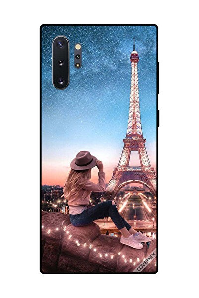 Covernex غطاء حماية لهاتف سامسونج جالكسي نوت 10 بلس - فتاة قبعة بنية وبرج إيفيل