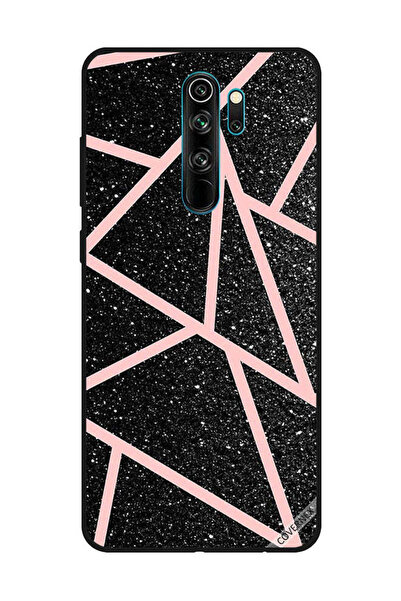 Covernex غطاء حماية لهاتف شاومي ريدمي نوت 8 برو، أسود لامع، بنقشة مسارات وردي...