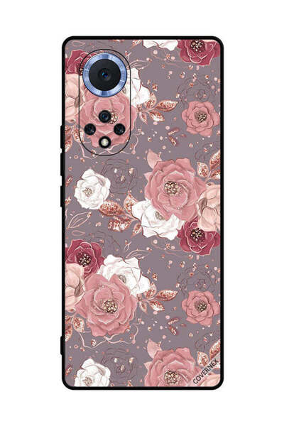 Covernex غطاء حماية لهاتف هواوي نوفا 9 برو - لون الشوكولاتة - نمط زهور