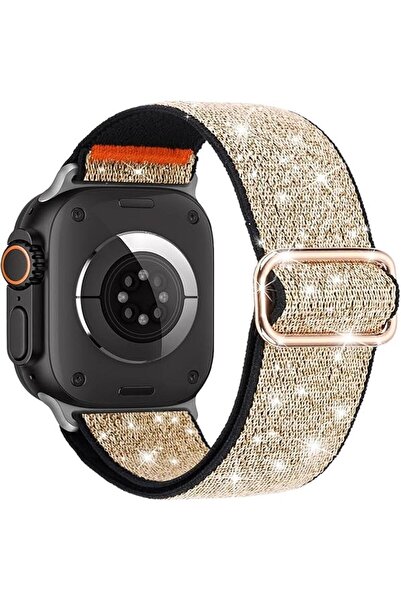 Alstrap Apple Watch 4-5-6-7-8-9-10 Se Ultra Uyumlu 44-45-46-49mm Kumaş Elastik Kordon Kayış