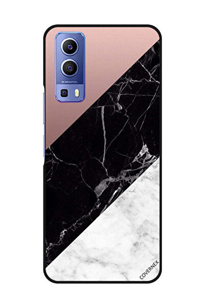 Covernex Protective Case Cover For Vivo Y72 5G White Black Marble Top Is Plai...