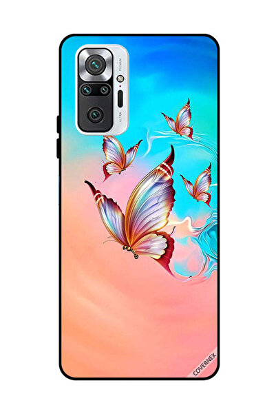 Covernex غطاء حماية لهاتف شاومي ريدمي نوت 10 برو 4G، فراشات تحلق فوق لون الطلاء
