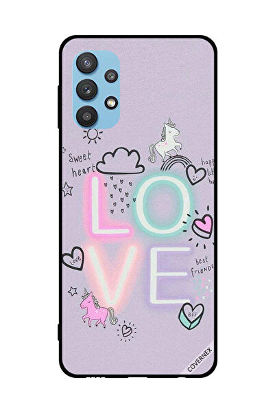 Covernex غطاء حماية لهاتف سامسونج جالاكسي M32 5G بطبعة قلب حلو وحب وحيد القرن