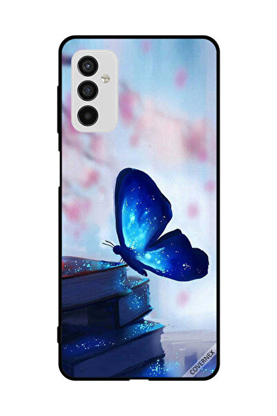 Covernex غطاء حماية لهاتف سامسونج جالاكسي M52 5G، فراشة زرقاء داكنة على الكتب