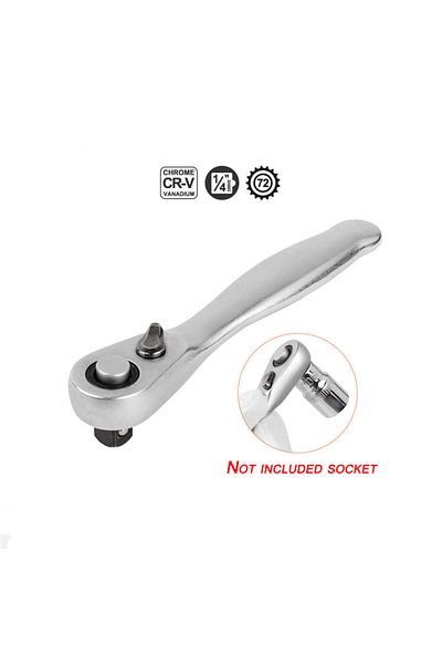 Choice Socket Ratchet 1/4" Mini Socket/ Mini Bit/ 2-in-1 Ratchet Handle Wrenches Screwdriver,Quick Socket W