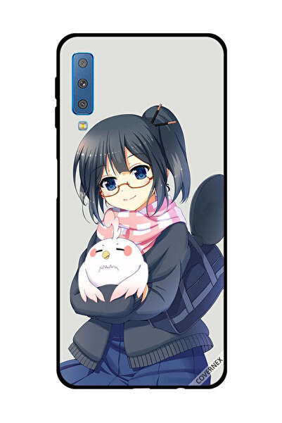 Covernex غطاء حماية لهاتف سامسونج جالاكسي A7 2018 - فتاة تحمل حيوانًا أليفًا