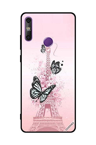 Covernex غطاء حماية لهاتف هواوي إنجوي 20E برسومات فراشات سوداء على برج إيفيل