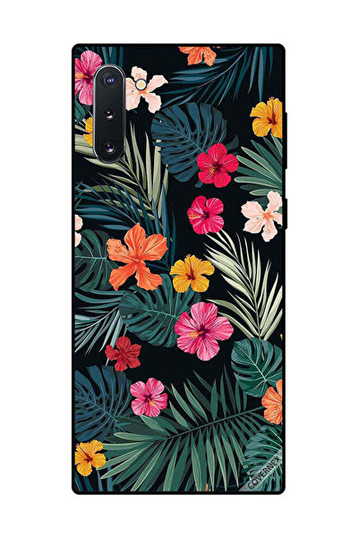 Covernex غطاء حماية لهاتف سامسونج جالكسي نوت 10 - زهور متعددة الألوان وريش أخ...