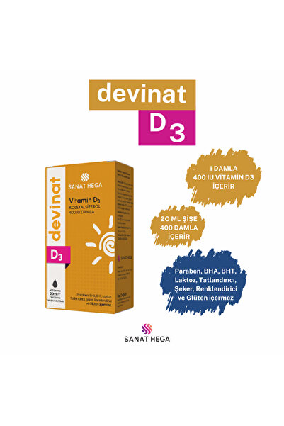 Sanat Hega Devinat D3 400 iu Damla 20 ml