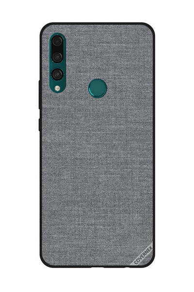 Covernex غطاء حماية لهاتف هواوي Y9 Prime 2019 بنقشة قماش رمادية