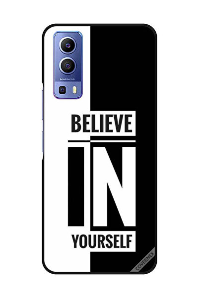 Covernex غطاء حماية لهاتف فيفو Y72 5G - ثق بنفسك - أسود وأبيض